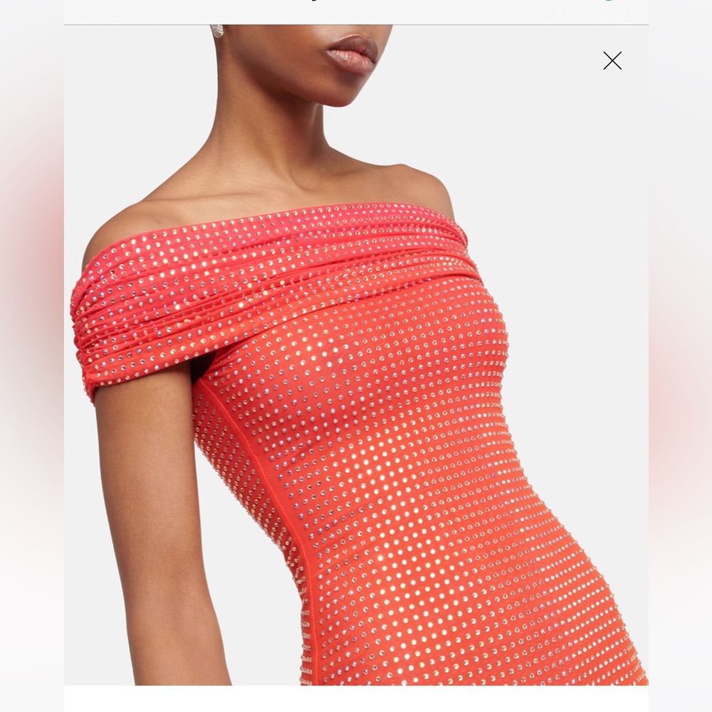 Self-portrait rhinestones off the shoulder dress - Picture 4 of 12